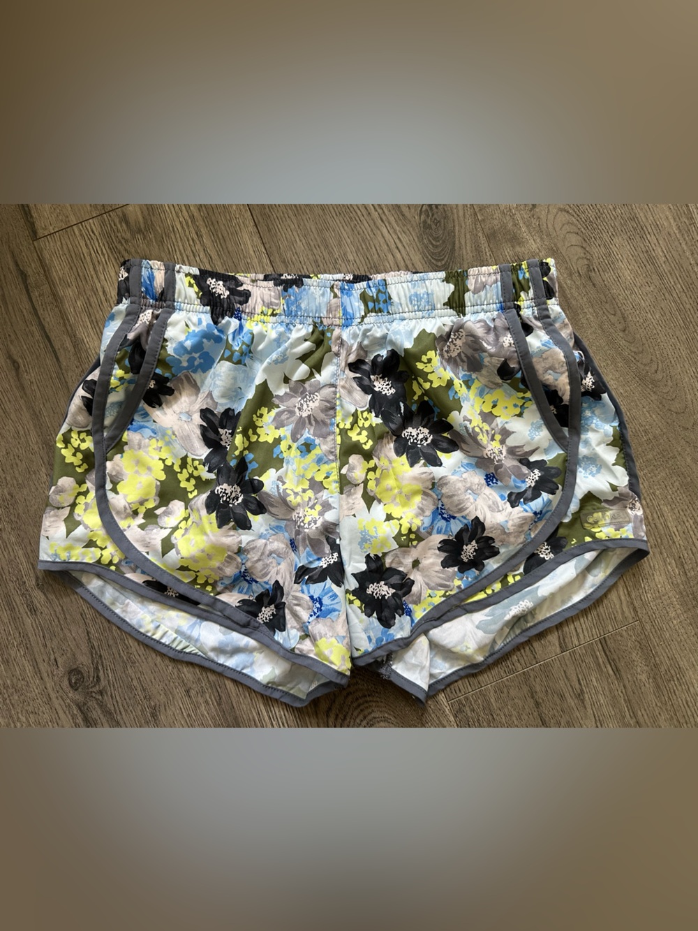 Calvin Klein Floral Athletic Shorts - Yellow, Blue, Black